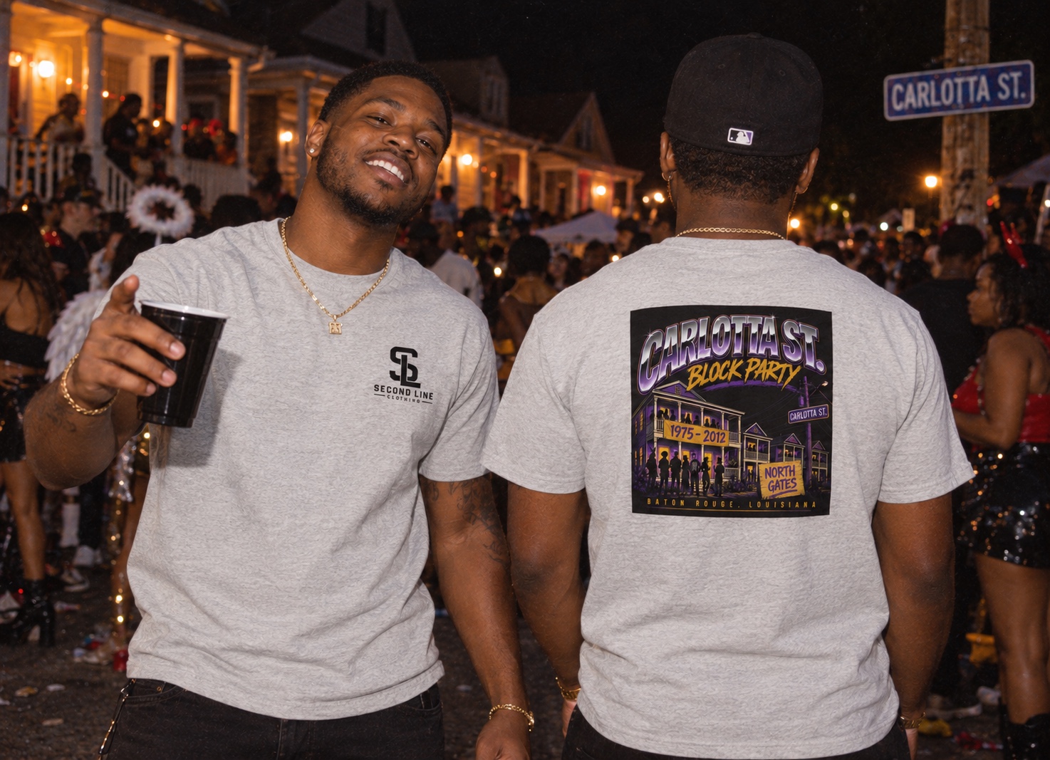 Sport Grey Carlotta St. Block Party Tee by Second Line Clothing