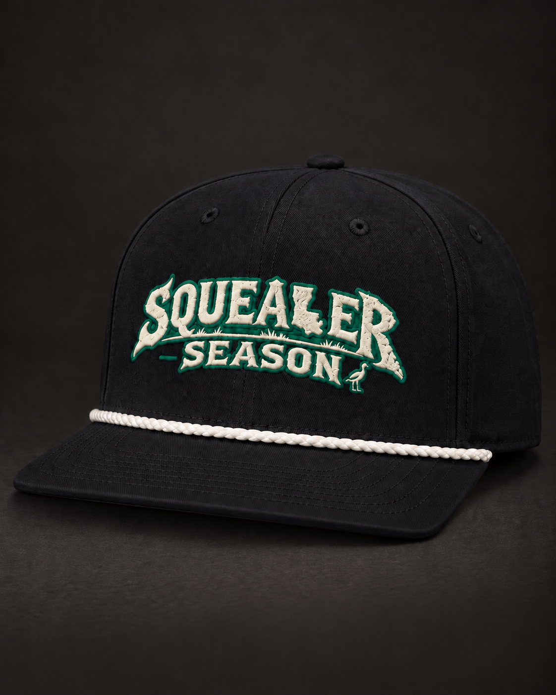 Black Squealer Season Snapback Rope Cap by Second Line Clothing